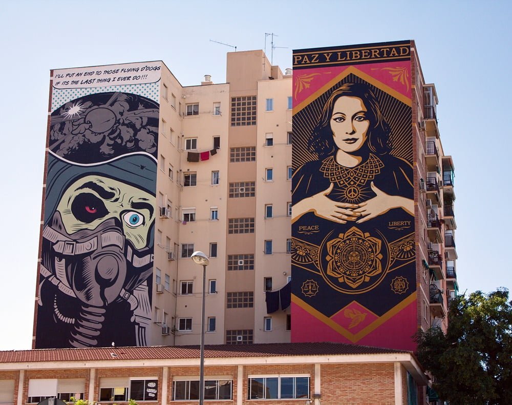 Arte urbano de España ¡Top 4 ciudades! 5 01 02 Piloto y paz y libertad